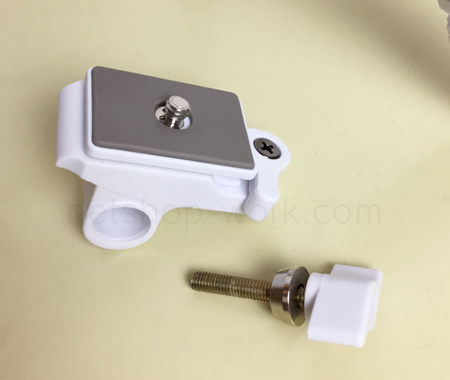 三脚KingFotoproDIGI204WH、カメラ台ストッパーを外す