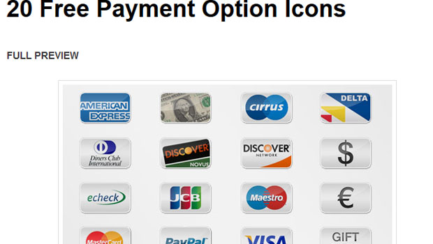 20 Free Payment Option Icons